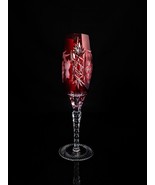 ajka marsala crystal ruby red champagne flute 9&quot; Tall - £137.29 GBP