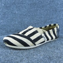 TOMS  Women Flat Shoes Black Fabric Slip On Size 8 Medium - £18.98 GBP