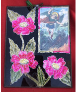 Mexican Folk Art Reverse Glass St. Michael Slaying Dragon Framed Painting - £29.72 GBP