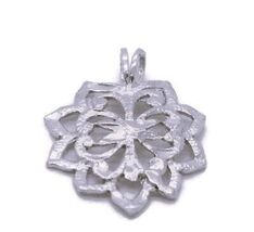 Filigrana Abstract Flower Charm Pendant .925 Sterling Silver - $24.99