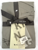 West Elm Pillow Sham Organic Cotton Pintuck King Gray Grey 36 x 20 - £23.00 GBP