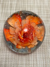 Enesco Bullícante Bubble Hand Blown Art Glass Orange Flower Figurine Pap... - $19.34