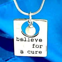 AGN# Believe for the Cure” Sterling 925 Silver Pendant &amp; 18” Chain - £38.92 GBP