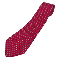 Vintage John Henry Men&#39;s Red with Diamond Dots 100% Silk Tie 60 inches - $183.37 MXN