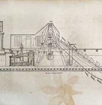 Dredging Machine Woodcut 1852 Victorian Industrial Print Engines Drawing 3 DWS1A - £31.44 GBP