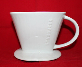 Starbucks Pour Over Drip Filter Coffee Ceramic White Cone Holder Over Mug Cup - £30.68 GBP