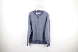 Bonobos Mens Small Slim Fit Cotton Blend Knit Half Zip Pullover Sweater Blue - £29.57 GBP