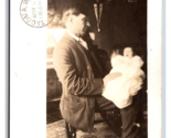 RPPC Portrait Of Man Holding Baby Tacoma Washington WA Postcard S3 - $7.97