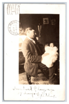 RPPC Portrait Of Man Holding Baby Tacoma Washington WA Postcard S3 - £6.26 GBP
