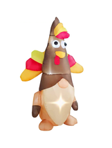 NEW LED Thanksgiving Turkey Gnome Inflatable Outdoor Yard Decoration 59 ... - £21.53 GBP
