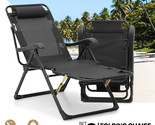 2 Pcs Zero Gravity Chair Folding Adjustable Lounge Chaise Reclining Camp... - £165.13 GBP