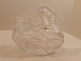 Vintage Crystal Clear Crystal 2-Piece Swan Jewelry/ Trinket Holder Dish - £7.77 GBP
