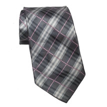 Conwell Men Dress Silk Tie 60&quot; long 3.75&quot; wide White Gray Pink Print ITALY - £15.41 GBP