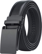 Men&#39;S Comfort Genuine Leather Ratchet Dress Belt with Automatic Click Buckle - $21.21