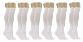 AWS/American Made 6 Pairs White Over the Calf Diabetic Relief Socks for Men and  - £20.31 GBP