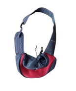 Pet Cat Dog Mesh Sling Red and Dark Gray Over the Shoulder Adjustable  - $16.01