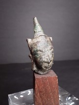 Ancient Sukhothai Thailand Buddha bronze head on stand - £114.74 GBP