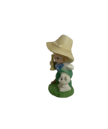 Vintage Ceramic Farm Boy Holding Horn &amp; Dog Hand Panted Figurine 5.5” - $192.34 MXN