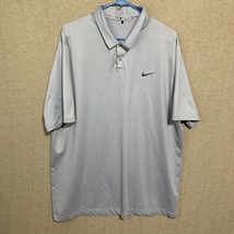 Nike Dri Fit Tiger Woods Collection Stretch Golf Polo Shirt Gray Mens XL... - $23.36