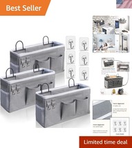 Durable Hanging Baskets Set - 3 Gray Organizers for Closet, Kitchen, or ... - $37.50