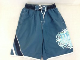 Maui and Sons Swim Trunks Men&#39;s Blue Mesh Lined Elastic Waist Swim Shorts Size L - £7.90 GBP