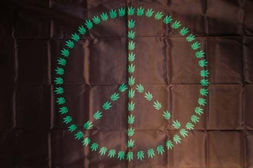 2 PEACE LEAVES FLAG FL318 flags ganja marijuana pot outside or inside banner new - $9.49