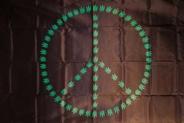 2 PEACE LEAVES FLAG FL318 flags ganja marijuana pot outside or inside ba... - £7.58 GBP