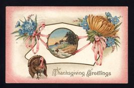 1911 THANKSGIVING GREETINGS * Posted to Barnesville NB Canada message stamp - $4.90