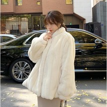   Coat Women Casual Korean White Hoodies ry Thick Warm    Jacket Female Stand-up - £162.56 GBP