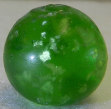 #17356m Vintage Green Glass German Handmade Mica Marble .69 Inches - £14.14 GBP