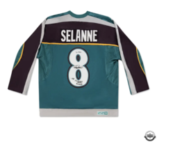 Teemu Selanne Autographed/Inscr Vintage Throwback Ducks 1998 Jersey UDA LE 25 - £768.10 GBP