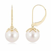 ANGARA Freshwater Cultured Pearl Drop Earrings in 14K Gold (AAAA, 9MM) - £351.79 GBP