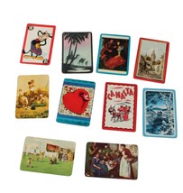 Lot of 10 Vintage Swap Playing Cards Animals People Canasta Tropical 54156 - £15.79 GBP