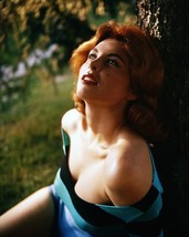 Tina Louise 8x10 Real Photo sultry pose with blue dress pulled down to cleavage - $10.99