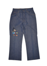Vintage JCPenney Jeans Womens 12 30x26 Dark Wash Mickey Mouse Hand Painted - £34.11 GBP