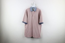 Vintage 90s Eddie Bauer Mens Large Faded Striped Short Sleeve Rugby Polo Shirt - £38.89 GBP