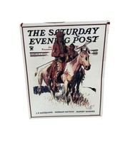 Vintage Saturday Evening Post Metal Tin Sign – March 3, 1934 Western Cover - $288.22 MXN