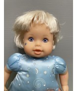 Vintage 2001 Mattel Shining Star Baby Doll Blue Pjs Glow In The Dark - $16.82