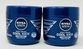 Nivea Men Cool Kick Body Cream 13.5oz lot of 2 Normal to Dry Skin FREE SHIPPING - £27.51 GBP