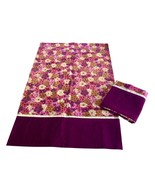 Pair of Pillowcases Pink Purple Flowers Handmade Cotton Queen Size 20” x... - $276.80 MXN