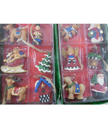 Set of 12 Mini small 1.75&quot; 1 3/4&quot; - 2&quot; Resin Christmas Ornaments New in ... - £15.57 GBP