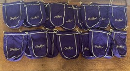 Crown Royal Purple Drawstring Bags Medium Size Lot of 20 Gold Trim 9 Inch Length - £15.47 GBP