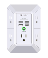 QINLIANF Wall Charger & Surge Protector - 5 Outlet Extender with 4 USB Charging  - $342.12 MXN