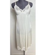 Vintage JC Penney Body Lites White Nylon Full Slip 36/26 Lace Trim Linge... - $336.45 MXN