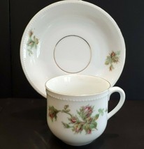 Vintage Germany tea cup and saucer with beautiful pink rose buds designs - £3.86 GBP