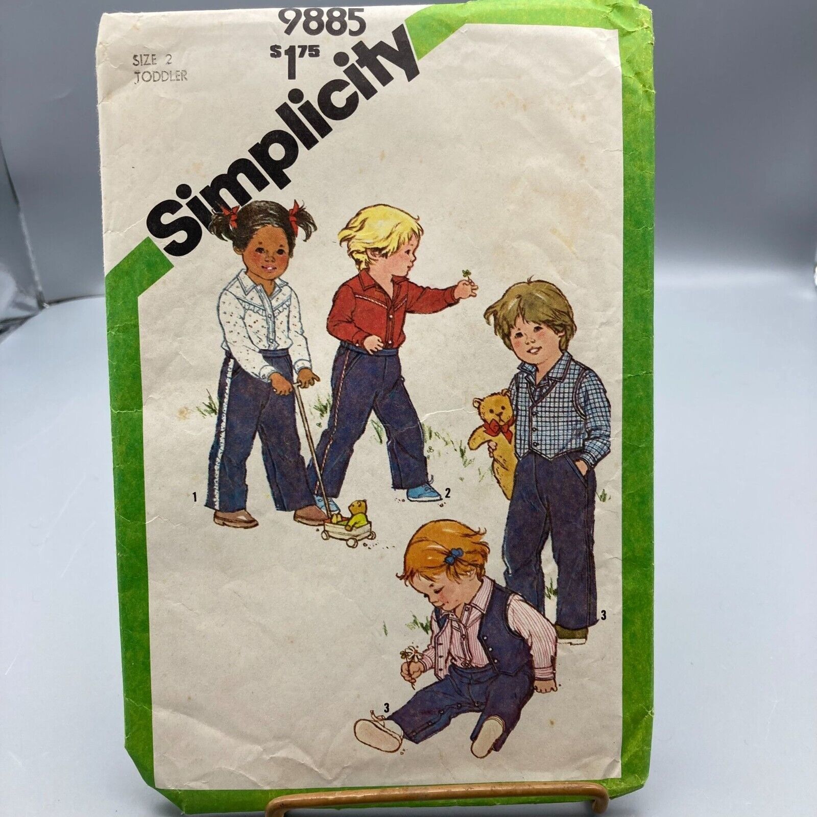 Vintage Sewing PATTERN Simplicity 9885, Toddlers 1980 Shirt Pull On Pants - £11.71 GBP