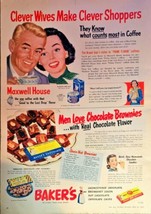 1953 Maxwell House Coffee-Baker&#39;s Dot Chocolate-Vintage Print Ad-Toronto... - $221.42 MXN