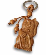 Lucky Cat Wooden Keyring - $5.00