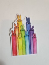 LGBTQ Pride Rainbow Sticker Decal Multi Color Bunny Rabbits Bunnies - £7.41 GBP