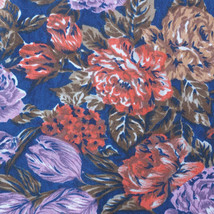 Fabric 1970&#39;s 1980&#39;s Floral Pattern Cotton Fabric 44&quot;x168&quot; - £40.04 GBP